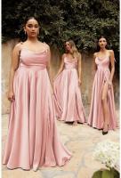 Vestido de Graduación Largo para Mujer Traje Elegante de Denim con Escote Alto, Espalda Descubierta, Cremallera en la Espalda, Ocasiones Formales, 2025 - details 10