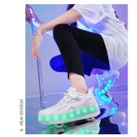 Zapatos de patín de 2 ruedas para mujer, zapatos de tendencia para niña con LED retráctil, zapatillas informales de doble propósito con ruedas - details 16