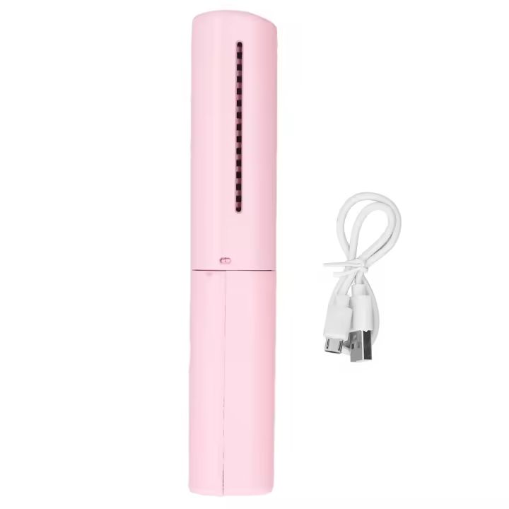 Cepillo de Peine alisador de pelo inalámbrico, Mini rizador de pelo eléctrico recargable para el hogar, viaje, Rosa - 1