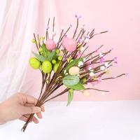 Recortes de huevo de Pascua, flores artificiales, decoración de Pascua, huevos de pájaro, planta falsa, adornos de mesa de habitación, pintura colorida - details 3