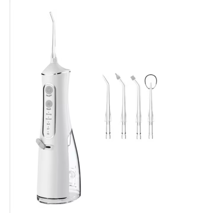 Irrigador Oral portátil, limpiador de dientes impermeable IPX7, recargable por USB, 5 modos de limpieza,300ML - 1