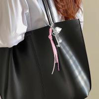 Llavero de cuerda de cuero tejido hecho a mano, decoración de bolso antipérdida, llavero trenzado delicado, INS tejido a mano - details 2