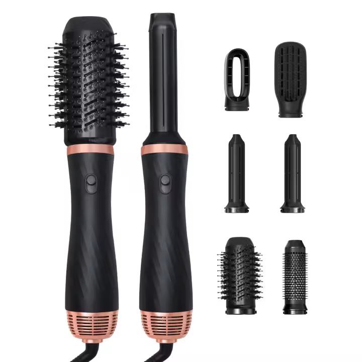 Horquilla de Aire Caliente Multifuncional Seis en Uno Secador de Cabello de Secado Rápido con Automática de Succión para el Hogar Alisador de Cabello Liso y rizado - 1