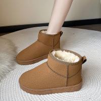Botas de nieve de ante de vaca para mujer, botines cálidos con felpa gruesa, para clima frío, novedad de invierno, 2023 - details 15