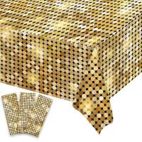 Mantel Dorado Único para Fiestas, Bodas, Picnics Resistente al Aceite, Fácil de Limpiar - details 4