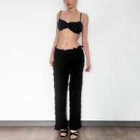 BUNO-Chándal de verano para mujer, Tops cortos deportivos informales sexis sin mangas + Leggings fruncidos de cintura alta, ropa de calle firme a juego - details 2