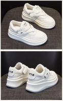 Zapatos blancos con suela absorbente de cuero para deportes de primavera y otoño para mujer - details 1