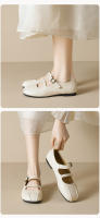Zapatos Mary Jane franceses de fondo plano con poco profundo, zapatos de mujer de primavera con suela suave, zapatos de ballet. - details 1