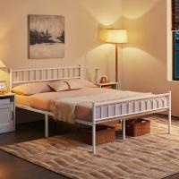 Cama de Metal Moderno con Marco Tamaño Individual/Doble Diseño Juvenil para Dormitorio y Habitación de Invitados Blanco Tamaño 90 x 190 cm - details 34