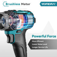 Taladro eléctrico sin escobillas YOFIDRA 650N.M de 13MM, destornillador inalámbrico Ice Powel Tools con función de impacto para batería Makita de 18V, juego de pines. - details 8