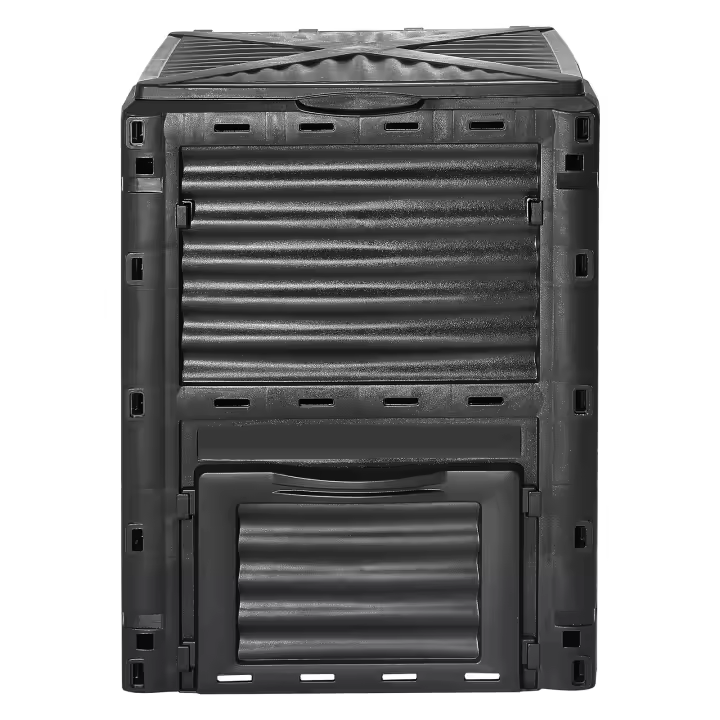 SucceBuy Contenedor de compostaje para jardín de 80 galones, gran capacidad con tapa superior y puerta inferior para un fácil uso. Ligero, se ensambla fácilmente, libre de BPA, crea suelo fértil rápidamente. - 1