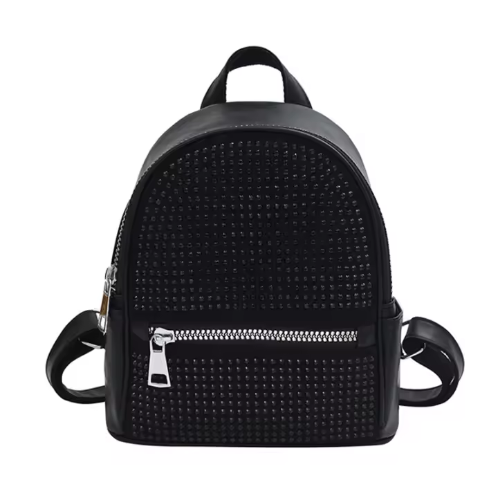 Mochila casual simple, moderna y de gran capacidad, diamantes de imitación de gas extranjero, bolsa de gas extranjero. - 1
