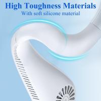 Ventilador de cuello portátil recargable, flujo de aire de 360° ° , 3 velocidades, silencioso y portátil, ideal para dormitorio, exteriores y oficina (blanco) - details 5