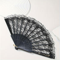 1 abanico de encaje de estilo europeo vintage, elegante abanico de mano floral para mujer, accesorio de refrigeración portátil plegable para bodas, discotecas y eventos de cosplay, sin batería - details 4