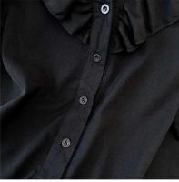 NOVEDAD DE VERANO 2024, camisa de gasa de talla grande con cuello de muñeca de color sólido, top sencillo para ir al trabajo, ropa holgada y cómoda para el hogar - details 13