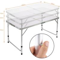 Casaria Aluminio Plegable XXL 4 taburetes Plegables función Maleta Camping Transporte fácil Gris/Blanco jardín - details 10