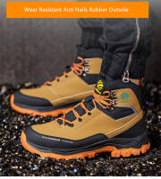 Zapatos de seguridad para hombre, zapatillas de trabajo impermeables, botas altas ANTIPERFORACIONES, punta de acero, con protección - details 7