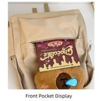 Mochila Capybara de gran capacidad, correas ajustables de nailon para los hombros, bolso escolar de dibujos animados, resistente al agua, con múltiples bolsillos - details 10