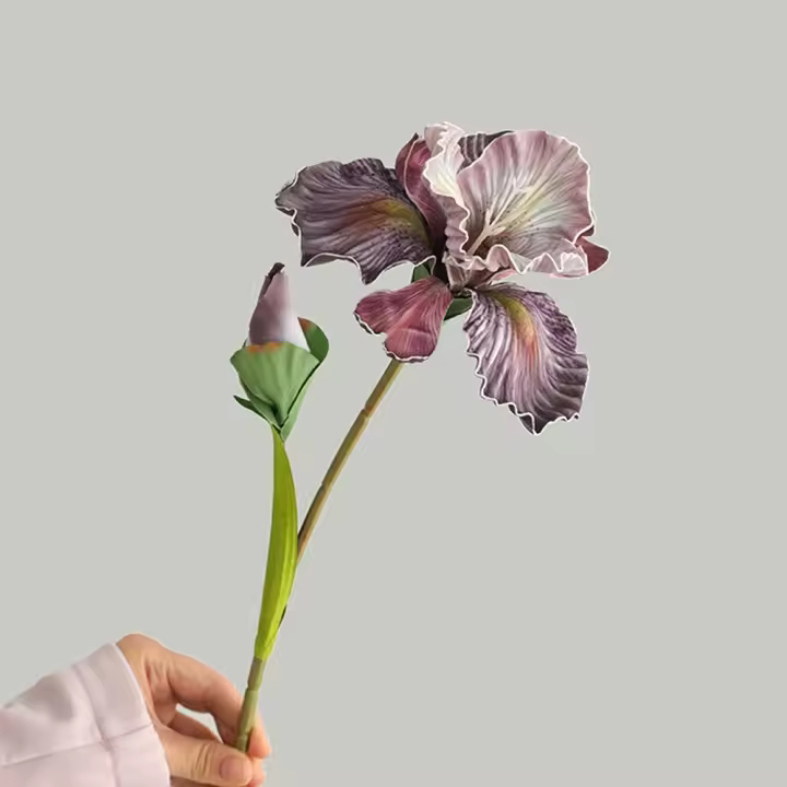 Flores artificiales de EVA de Alice Iris, tacto Real, 45cm, simulación de orquídea Cattleya, hermosa flor falsa de seda hecha a mano, 2 uds. - 1