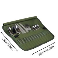 Estuche Portátil Impermeable para Cubiertos de Camping al Aire Libre Bolsa de Almacenamiento Enrollada para Tenedores Cuchara y Palillos - details 11