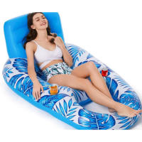 Tumbona inflable con respaldo para barco, silla flotante con forma de hoja de arce, piscina, arena, sombrilla, asiento, anillo en U, flotador de agua - details 4