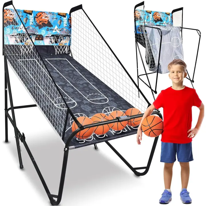 juego baloncesto, Marcador LED digital, Plegable, Para niños y Adultos, Ideal para interiores y exteriores - 1
