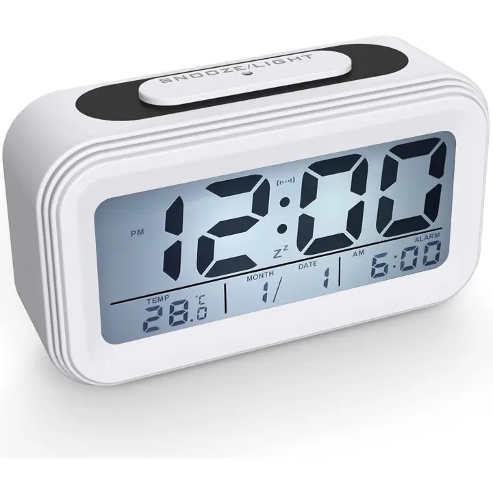 Despertador Digital, Alarma Reloj Despertador Pilas para Infantil Niño Adulto, Despertador de viaje Silencioso con Pantalla LED Calendario Temperatura Función Snooze Luz Nocturna - 1