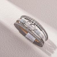 Pulseras envolventes bohemias de cuero para mujer, pulseras infinitas apilables, joyería con cierre magnético - details 3