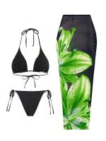 Nuevo estilo sexy traje de baño de tres piezas Charm Lily edición impresa personalizada - details 19