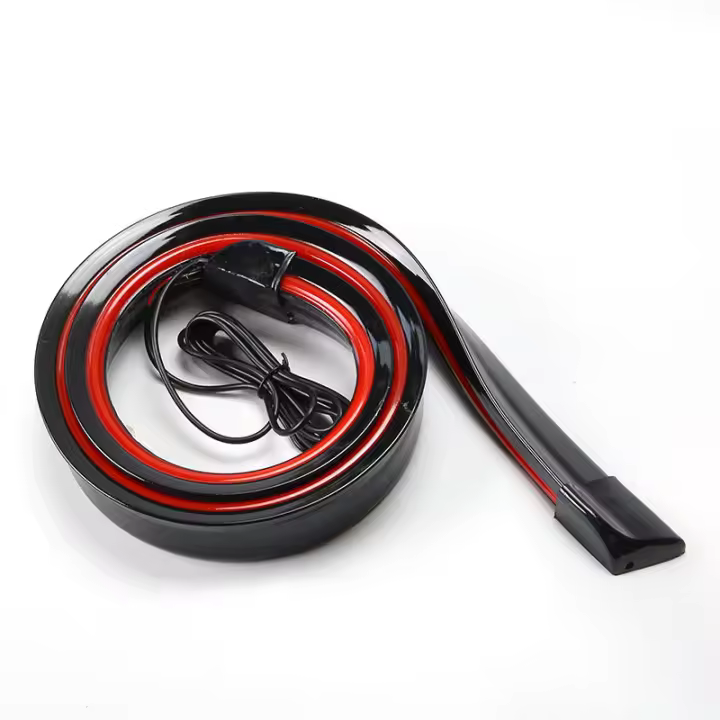 Tira de luces LED para maletero de coche, lámpara de freno, señal de giro, negra, multifunción, 1,2 M - 1