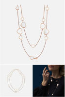 Сhорагd. ™ Collar Sautoir Happy Hearts, oro rosa ético, diamantes, nácar - details 1