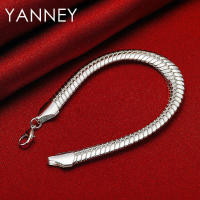 Pulsera de plata para hombres y mujeres, cadena de serpiente de 8 pulgadas y 10 mm, regalo de joyería - details 1