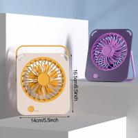 Ventilador portátil recargable por USB, diseño de escritorio y montaje en pared, fuerte volumen de aire con 3 niveles de ajuste, funcionamiento silencioso, adecuado para oficina en casa, dormitorio y dormitorio, ¡un regalo de verano ideal! dormitorio y do - details 6