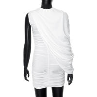 Vestido ajustado asimétrico de manga única de alta gama para mujer - details 21
