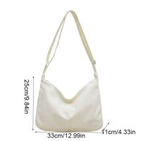 Bolso bandolera de lona informal de gran capacidad, bolso de hombro ligero de Color sólido, bolso Hobo con cremallera, trabajo - details 1