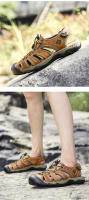 Sandalias deportivas de verano para hombre, sandalias para senderismo al aire libre, punta cerrada, cuero, atléticas, cómodas, para caminar, sandalias de playa, zapatos de agua - details 14