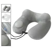 Almohada de viaje inflable en forma de U creativa, cojín de soporte para el cuello suave con presión manual, con bolsa de almacenamiento, almohadilla portátil para reposacabezas de coche - details 2