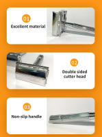 Afeitadora de Seguridad Clásica Doble Borde para Hombres Kit de Afeitado Reto para Barba y Cuello Cuchillo de Acero para Rostro y Cuerpo de Mujeres - details 4