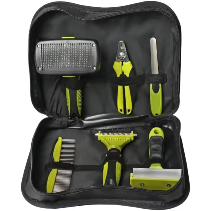 Kit de Cepillado para Perros, Kit de Aseo para Perros con Corta Uñas, Cepillo Deslanador, Lima - 1