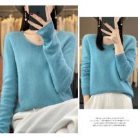 2024 100% Merino pura lana con cuello en V Otoño e Invierno suéter nuevo suéter de cachemira de las mujeres Casual de punto Top DMR201 - details 34