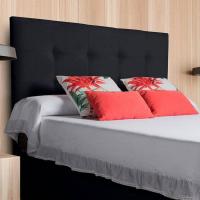 Cabecero tapizado acolchado para dormitorio, modelo Tablet largo en tela antimanchas gris antracita y medidas 151 x 125 cm para camas de 135 o 150 cm. - details 43