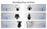 Afeitadoras de cabeza para hombres, afeitadoras eléctricas 7d mejoradas para hombres 6 en 1, afeitadora calva seca y húmeda impermeable con pantalla LED, maquinillas de afeitar rotativas, kits de aseo con base de carga inalámbrica, cortapelos para barba, - details 1