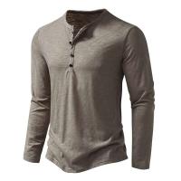 Camiseta 2025, polo Henry de algodón de bambú, camiseta de manga larga a la moda para hombre - details 11