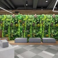Paneles de pared de fondo de lata de plástico reutilizables artificiales, plantas verdes falsas, adornos decorativos para valla de jardín de casa - details 5