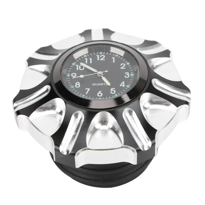 Tapa del tanque de combustible de motocicleta con reemplazo de reloj para Defender FXDP 2001-2004Plata - 1