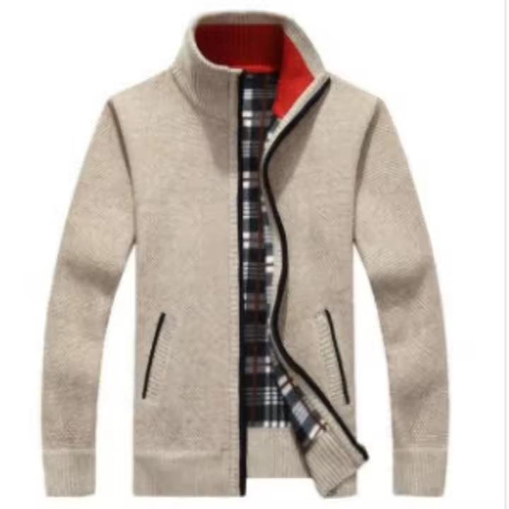 Jersey de hombre de cuello alto, cárdigan informal, top de otoño e invierno. - 1