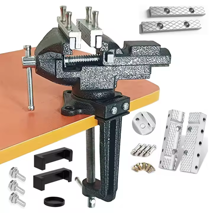 Abrazadera de Trabajo Dual-Purpose Combined Vise multifuncional con Ajuste Rápido 360° para Bricolaje en Casa Herramienta de Metal - 1