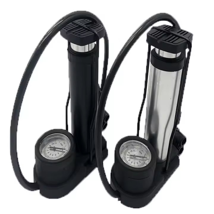Bomba portátil para bicicleta, bomba de pie, bomba de aire portátil, bomba Universal para bicicleta, motocicleta y baloncesto - 1