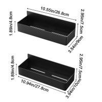 Estantes magnéticos de plástico para ahorro de espacio, organizador de condimentos de especias de gran tamaño, cestas de almacenamiento magnéticas ajustables en negro/blanco, 2 uds. - details 0