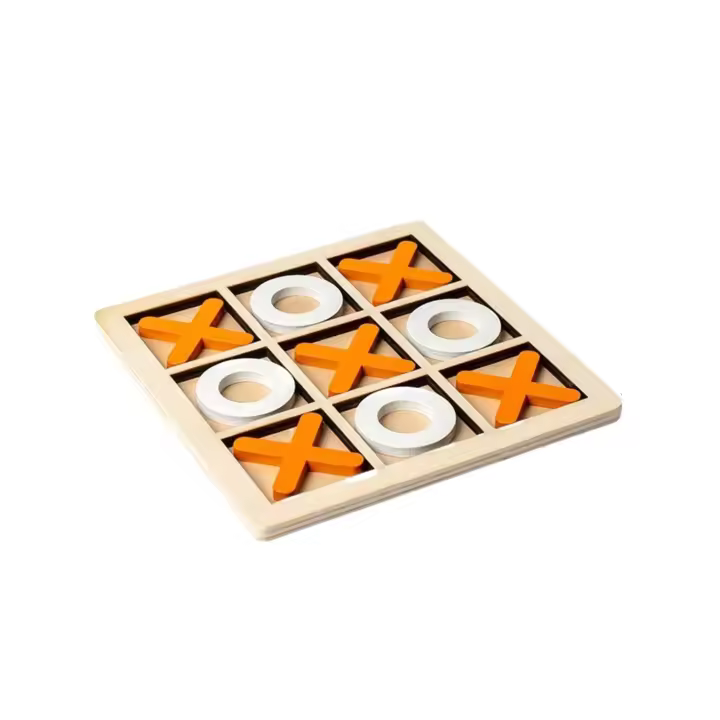 Juego de estrategia de madera Xo Tic Tac Toe, juego interactivo de rompecabezas informal para fiesta familiar - 1